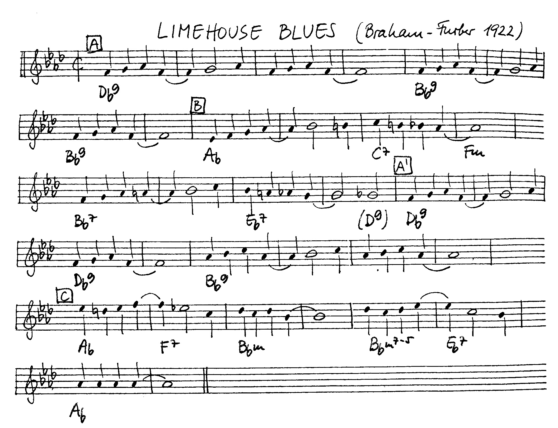 limehouse blues leadsheet – book us for your next 20s or gatsby event